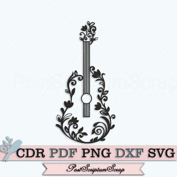 Acoustic Guitar svg music cut files rock PostScriptum Scrap
