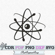 Atom svg science clipart physics vector teacher symbol back to school PostScriptum Scrap