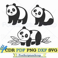 Baby panda svg face clipart png bear cute baby animal party PostScriptum Scrap