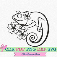 Chameleon svg tropical clipart PostScriptum Scrap