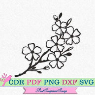 Cherry blossom svg floral sakura fruit silhouette designs spring flower garden plant clipart PostScriptum Scrap