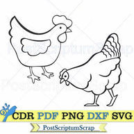 Chickens lady svg hen png clipart farm animal dxf PostScriptum Scrap
