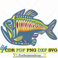 Fish print svg ocean dxf cricut fishing clipart png vector PostScriptum Scrap