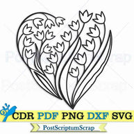 Lily of the valley svg clipart wreath spring floral frame PostScriptum Scrap