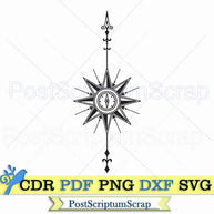 Nautical compass svg camping shirt vintage PostScriptum Scrap