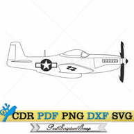 Aviation svg military North American P-51 Mustang