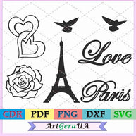 Paris bundle svg vacation love png cricut travel france PostScriptum Scrap
