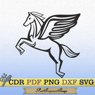 Pegasus svg clipart wings fantasy cricut magic print animal t shirt design silhouette PostScriptum Scrap
