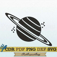 Saturn svg space planet stars galaxy silhouette cricut solar system clipart PostScriptum Scrap