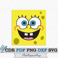 Spongebob clip art cartoon svg happy face nickelodeon png children kids vector PostScriptum Scrap