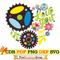 I LOVE YOU svg heart steampunk