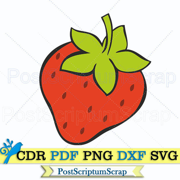 Strawberry SVG Clipart, Cherry SVG, Cute Fruit Vector for Cricut