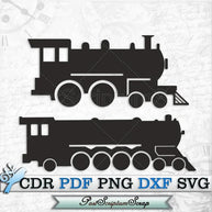 Train locomotive svg clipart vintage transport PostScriptum Scrap