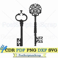 Vintage keys svg steampunk vector victorian PostScriptum Scrap