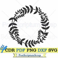 Wreath svg floral clipart botanical frame png PostScriptum Scrap